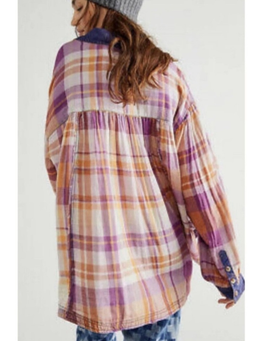 We The Free Olivia Plaid Top S